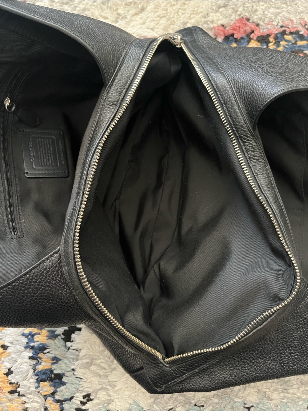 Coach Hallie Shoulder Bag. Black Pebble Leather with Silver Hardware - Picture 5 of 9